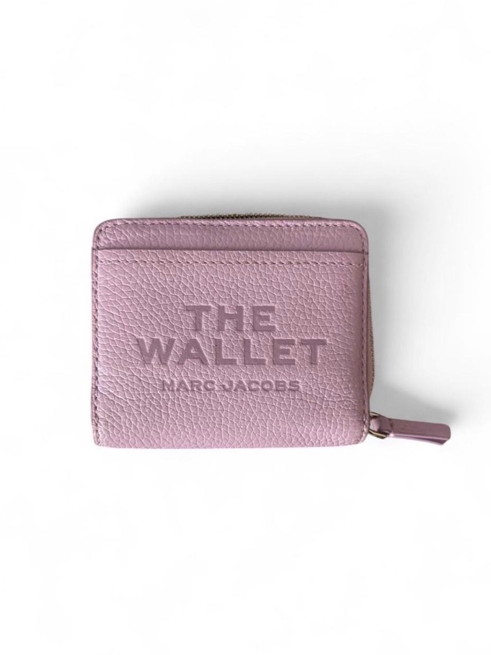 Marc Jacobs Leather Compact Zip Wallet in Lavender Pink